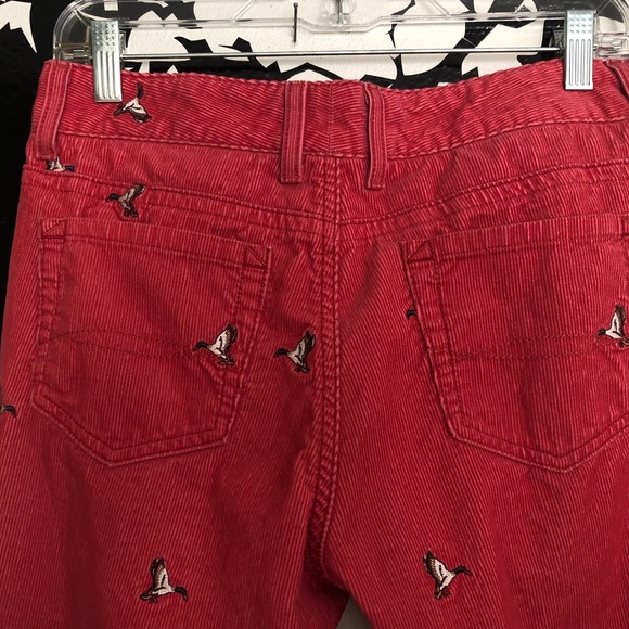 LL Bean Orange Cordoroy Mallard Duck Pants - Picture 3 of 4